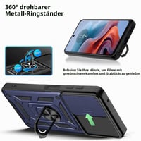 Husă JDXHFF Albastră pentru Motorola Moto G35 5G (6,72") + 1 x Folie de protecție din sticlă securizată 3