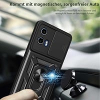 Husă JDXHFF Albastră pentru Motorola Moto G35 5G (6,72") + 1 x Folie de protecție din sticlă securizată 6