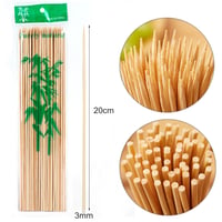 Frigărui din bambus JDXun, 100 buc. - 20 cm x 3 mm - Set de bețe din lemn pentru grătar, ideale pentru grătar în grădină 3