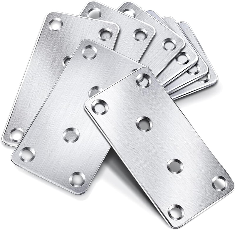 Jeboler 10 db Rozsdamentes Acél Lapos Csatlakozó 80x40mm Fúrt Lemez