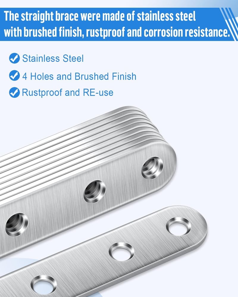Jeboler Rozsdamentes Lapos Összekötő 10db 100x16mm Fém Csatlakozó Lemez