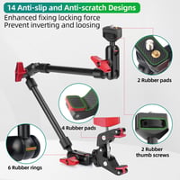 JEBUTU 22 hüvelyk 56 cm Magic Arm szuper bilincses asztali állvány akciókamera webkamera mikrofonhoz piros fekete 4