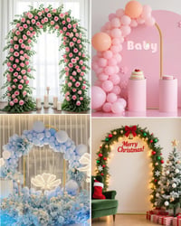 Cadru metalic pentru fundal de nuntă JEBUTU – 1,8m / 2m / 2,2m – Set din 3 piese, arcadă decorativă 2