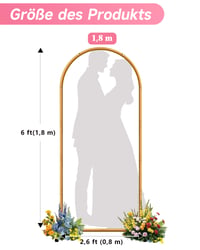 Cadru metalic pentru fundal de nuntă JEBUTU – 1,8m / 2m / 2,2m – Set din 3 piese, arcadă decorativă 4