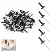 Set 50 nituri oarbe din aluminiu Jecdfs, antracit, 4 mm x 20 mm, rezistente la coroziune, pentru construcții, industria auto și mobilier 7