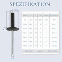 Set 50 nituri oarbe din aluminiu Jecdfs, antracit, 4 mm x 20 mm, rezistente la coroziune, pentru construcții, industria auto și mobilier 4
