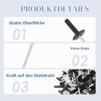 Set 50 nituri oarbe din aluminiu Jecdfs, antracit, 4 mm x 20 mm, rezistente la coroziune, pentru construcții, industria auto și mobilier 3