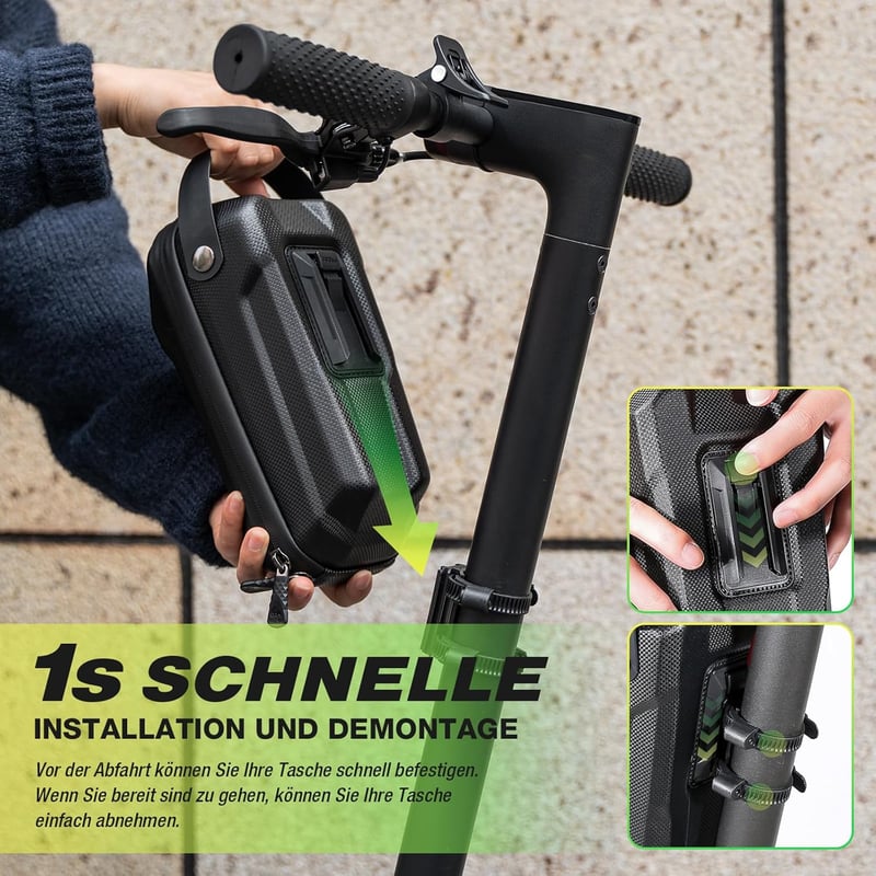 Jeebel 2L Vízálló Kormánytáska Elektromos Rollerhez - Gyorskioldós Váztáska Xiaomi Mijia/Sedway/Ninebot Rollerekhez és Összecsukható Kerékpá