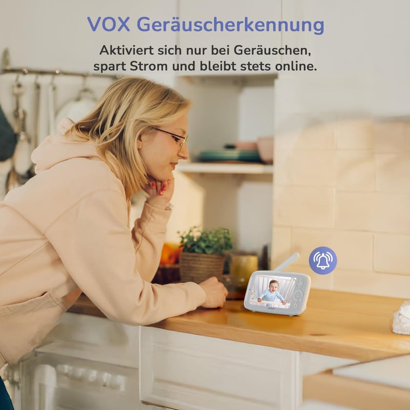 Jeeber 2K Baby Monitor 360° WiFi kamerás bébiőrző éjjellátóval és mozgásérzékeléssel