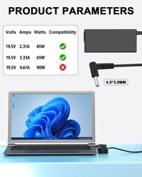 Nabíjací kábel k notebooku Jeestam 65W pre HP 15, 17, 14, EliteBook 630-645 G8-G10, ProBook 440-450 G8-G10, Pavilion, Stream Notebook 3