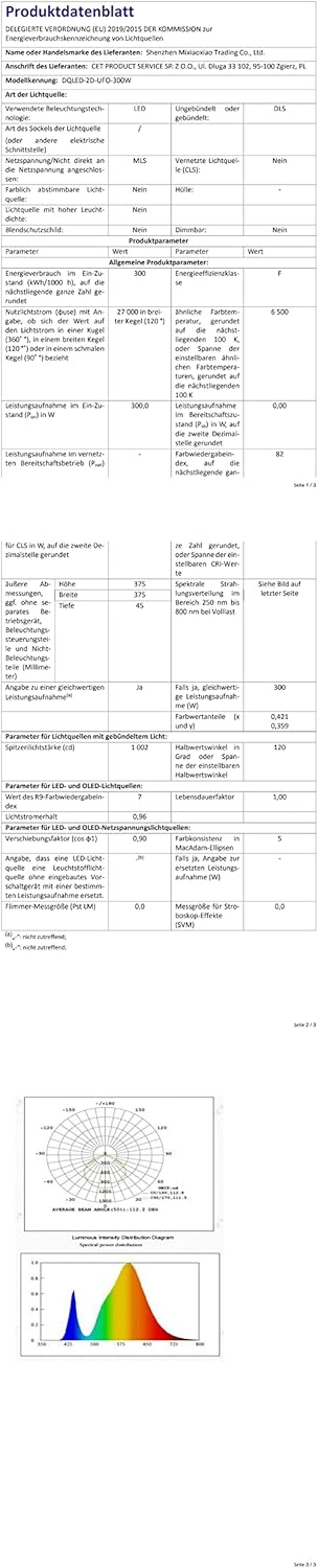 Jefedana 300W LED Ipari Reflektor, 30000LM UFO Műhelylámpa, IP65 Vízálló, 6500K Hideg Fehér Mennyezeti Világítás Műhelyekbe, Gyárcsarnokokba