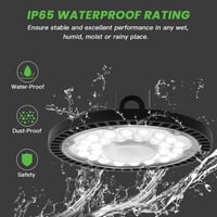 Jefedana 300W LED Ipari Reflektor, 30000LM UFO Műhelylámpa, IP65 Vízálló, 6500K Hideg Fehér Mennyezeti Világítás Műhelyekbe, Gyárcsarnokokba 5