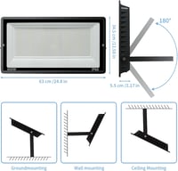 Jefedana 600W LED Kültéri Reflektor 60000 lm IP66 Vízálló Hideg Fehér 2
