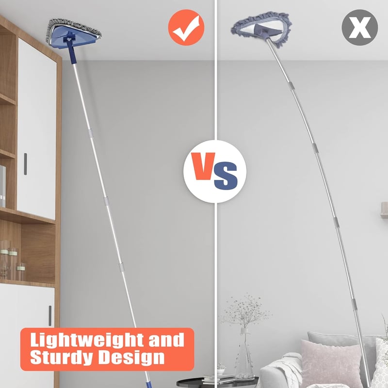 JEHONN 200 cm-es padlótisztító mop 6 mikroszálas párnával, falhoz és ablakhoz