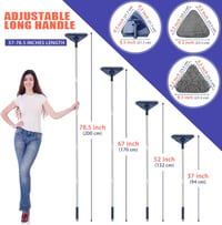 JEHONN 200 cm-es padlótisztító mop 6 mikroszálas párnával, falhoz és ablakhoz 3