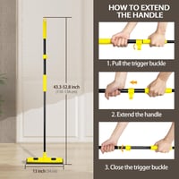 JEHONN Gumi Seprű Nyéllel 134 cm, Szilikon Seprű Ablaktörlővel Állat Szőr Eltávolításhoz Szőnyegről, Ablakról, Csempéről (Sárga) 2