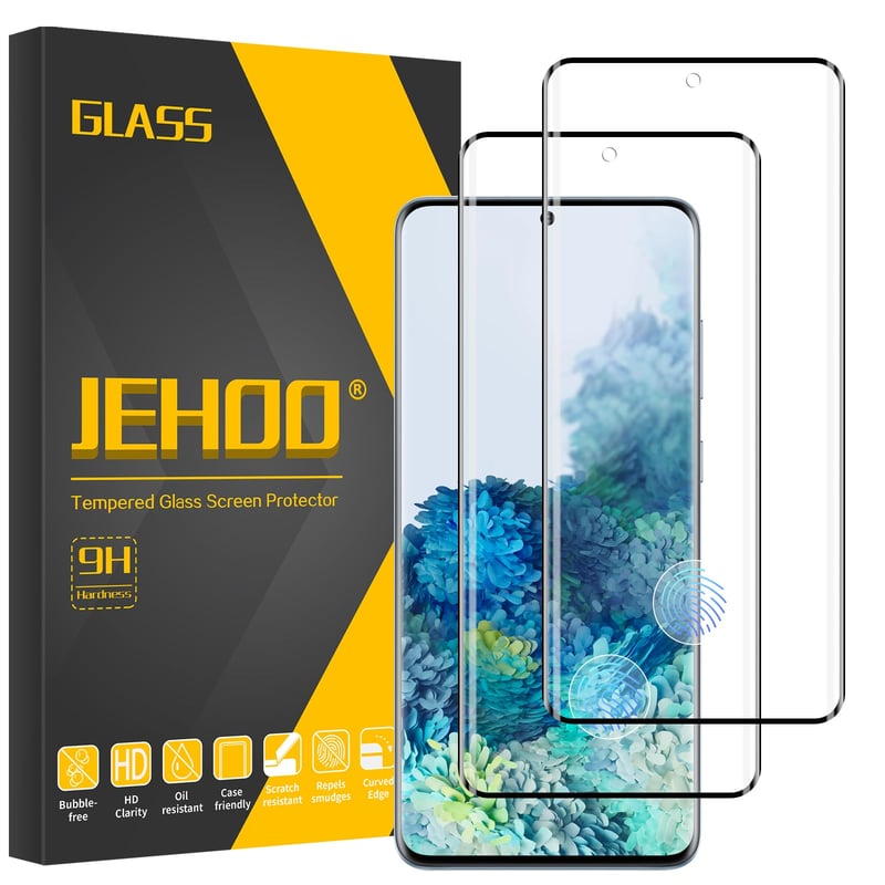 Folie de protecție din sticlă securizată JEHOO pentru Samsung Galaxy S20 - Pachet de 2 bucăți, anti-amprentă, fără bule de aer