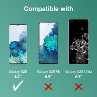Folie de protecție din sticlă securizată JEHOO pentru Samsung Galaxy S20 - Pachet de 2 bucăți, anti-amprentă, fără bule de aer 2
