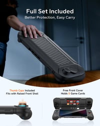 Husă andocabilă JEMDO pentru Nintendo Switch 2, mâner din silicon pentru Joy-Con, capac spate din PC, ramă din TPU, față rezistentă la zgârieturi, 8 sloturi pentru carduri, 2 capace pentru joystick 6
