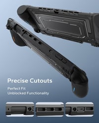 Husă andocabilă JEMDO pentru Nintendo Switch 2, mâner din silicon pentru Joy-Con, capac spate din PC, ramă din TPU, față rezistentă la zgârieturi, 8 sloturi pentru carduri, 2 capace pentru joystick 8