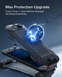 Husă andocabilă JEMDO pentru Nintendo Switch 2, mâner din silicon pentru Joy-Con, capac spate din PC, ramă din TPU, față rezistentă la zgârieturi, 8 sloturi pentru carduri, 2 capace pentru joystick 7