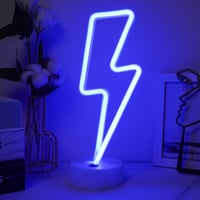JEMESI Neónový nápis Blesk, modré LED nočné svetlo pre dospievajúcich chlapcov, dekorácia do izby, napájanie na batérie a USB 2