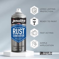 JENOLITE Rozsdaátalakító Spray Fémfelületekhez - Gyorshatású Rozsdagátló és Alapozó Egyben - Festhető Felületet Biztosít - 400ml 2