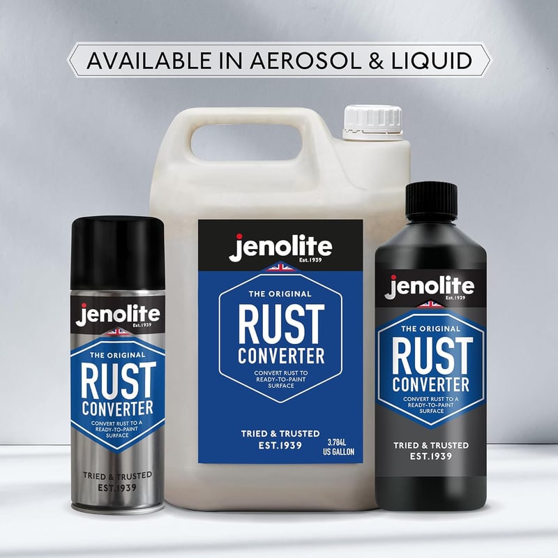 JENOLITE Rozsdaátalakító Spray Fémfelületekhez - Gyorshatású Rozsdagátló és Alapozó Egyben - Festhető Felületet Biztosít - 400ml