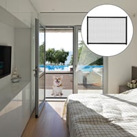 Jeqqinuz 2 ks bezpečnostná zábrana pre psov bez vŕtania, výsuvná ochranná mriežka na dvere 110x70 cm, s 8 lepiacimi háčikmi, čierna, do interiéru aj exteriéru 7