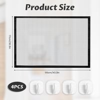 Jeqqinuz 2 ks bezpečnostná zábrana pre psov bez vŕtania, výsuvná ochranná mriežka na dvere 110x70 cm, s 8 lepiacimi háčikmi, čierna, do interiéru aj exteriéru 2