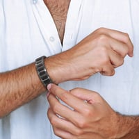 Brățară magnetică din titan JEROOT 4000 Gauss pentru bărbați - gri-negru 4