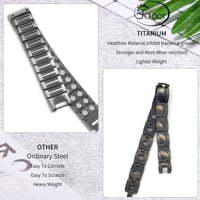 Brățară magnetică din titan JEROOT 4000 Gauss pentru bărbați - gri-negru 5