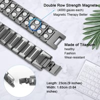 Brățară magnetică din titan JEROOT 4000 Gauss pentru bărbați - gri-negru 2
