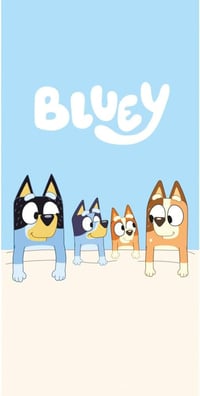 Jerry Fabrics Bluey Bingo strandtörülköző 70x140cm gyerek fürdőlepedő kék 1