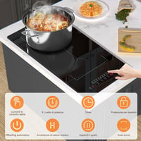 Jessier 2 égős beépíthető indukciós főzőlap Flex zónával - 30 cm, 3500 W, fekete 2