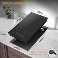 Jessier 2 égős beépíthető indukciós főzőlap Flex zónával - 30 cm, 3500 W, fekete 7