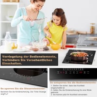 Jessier 2 zónás indukciós főzőlap 3500W érintésvezérlés 9 fokozat 5