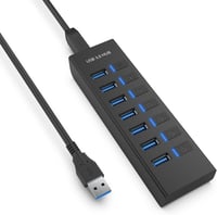 JESWO USB 3.0 Hub 7 Port, 100cm Kábel, Kapcsolóval és LED Kijelzővel 1
