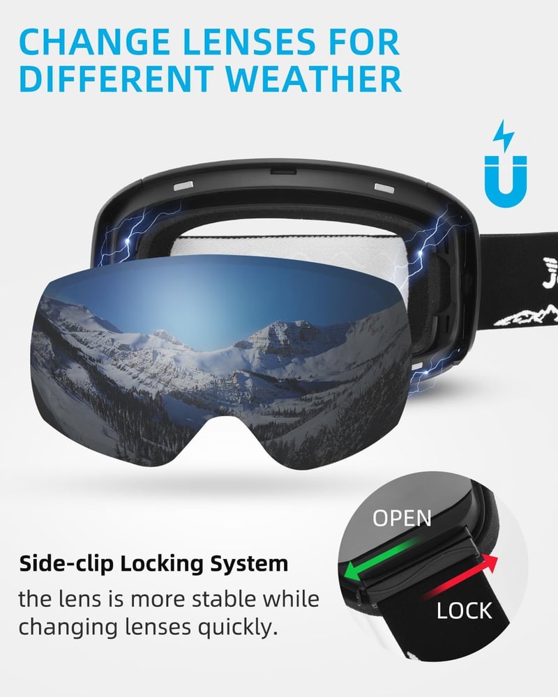 JetBlaze OTG Síszemüveg Szemüvegeseknek UV400 Gömb Lencse Anti-fog