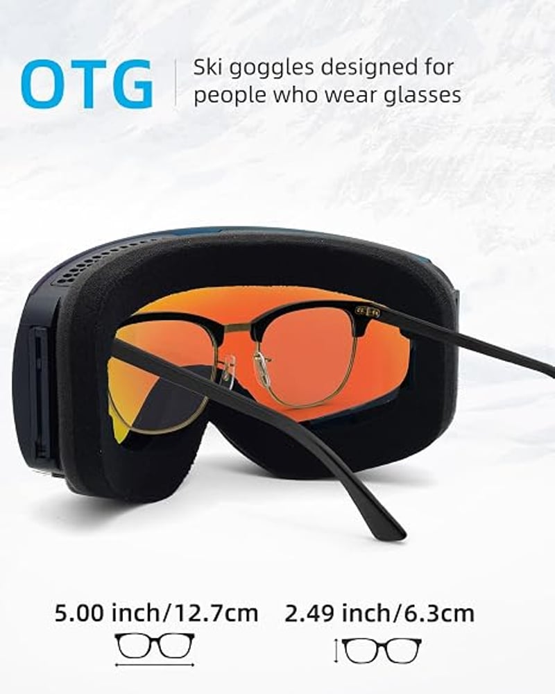 JetBlaze OTG Síszemüveg Szemüvegeseknek UV400 Gömb Lencse Anti-fog