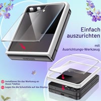 Obal JETech 3 v 1 pre Samsung Galaxy Z Flip 7, čierny, s tvrdeným sklom na ochranu displeja, kryštálovo čistým tvrdým PC obalom, ochranné puzdro odolné proti poškriabaniu 6