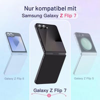 Obal JETech 3 v 1 pre Samsung Galaxy Z Flip 7, čierny, s tvrdeným sklom na ochranu displeja, kryštálovo čistým tvrdým PC obalom, ochranné puzdro odolné proti poškriabaniu 2