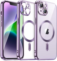 JETech átlátszó TPU tok iPhone 14 (6,1") készülékhez, MagSafe kompatibilis - világoslila 1