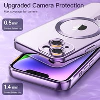 JETech átlátszó TPU tok iPhone 14 (6,1") készülékhez, MagSafe kompatibilis - világoslila 4