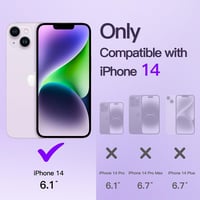 JETech átlátszó TPU tok iPhone 14 (6,1") készülékhez, MagSafe kompatibilis - világoslila 2