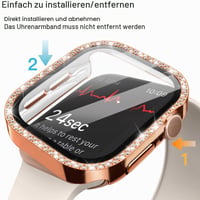 Trblietavý kryt JETech Bling pre Apple Watch Series 11/10 42 mm, medeno-ružové zlato 4