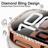 Trblietavý kryt JETech Bling pre Apple Watch Series 11/10 42 mm, medeno-ružové zlato 3
