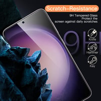 JETech edzett üveg kijelzővédő Samsung Galaxy S23+ 5G 6,6"-hoz, ujjlenyomat-kompatibilis - 3 db 4