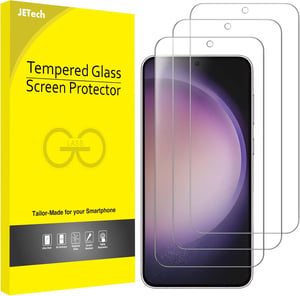 JETech kaljeno staklo za zaštitu ekrana za Samsung Galaxy S23+ 5G 6,6", kompatibilno sa otiskom prsta - 3 komada