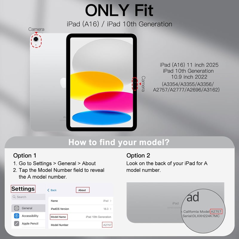 JETech iPad 11. 10. generáció tok ceruzatartóval, állvánnyal, fekete
